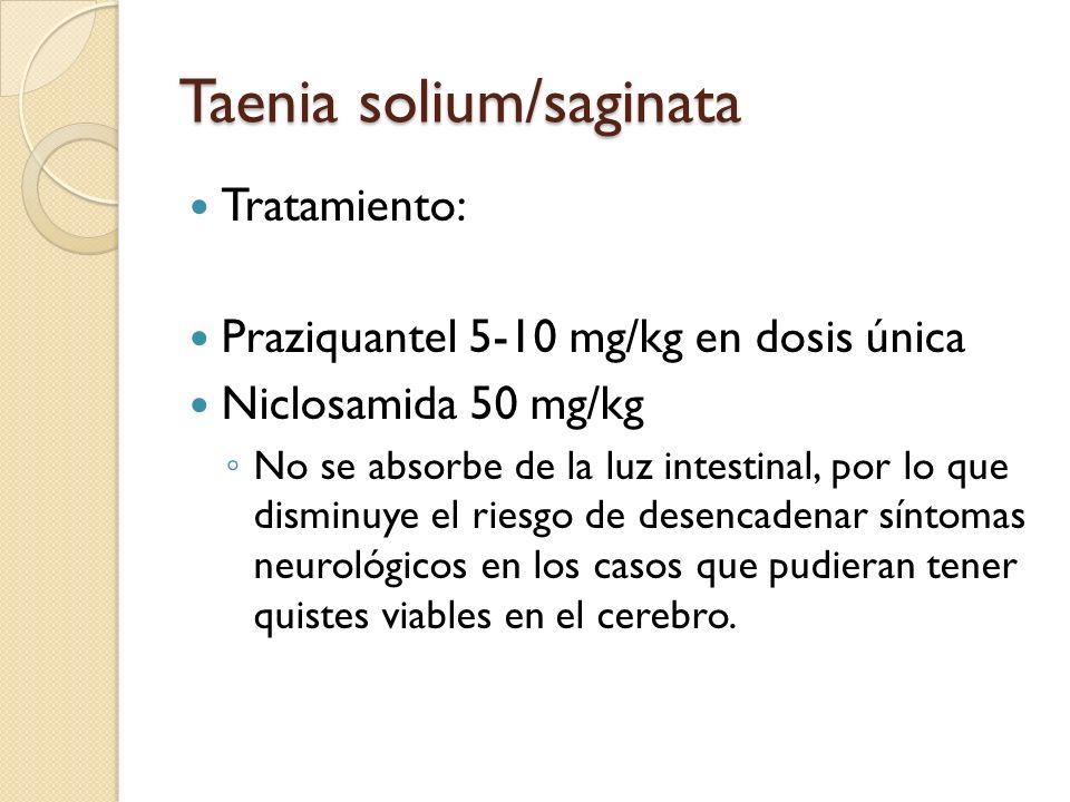 Taenia solium/saginata