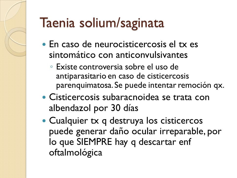 Taenia solium/saginata