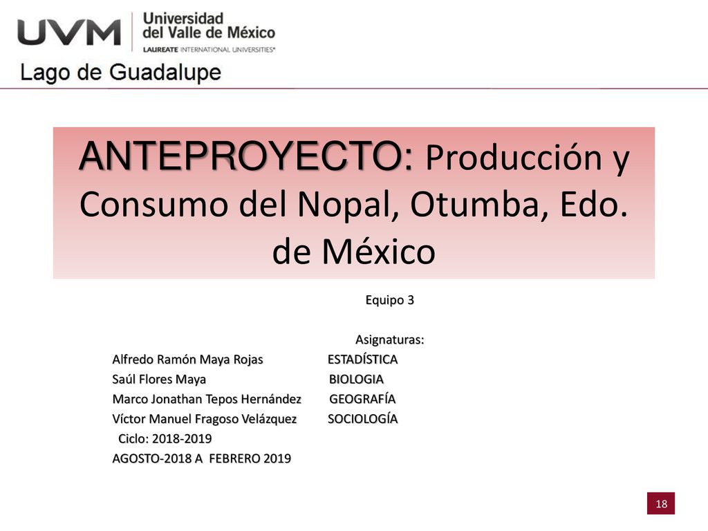 ANTEPROYECTO: Producción y Consumo del Nopal, Otumba, Edo. de México