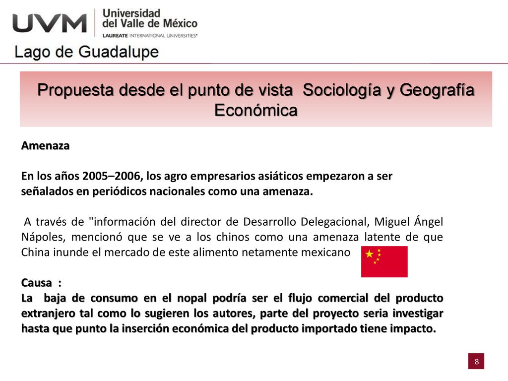 Propuesta desde el punto de vista Sociología y Geografía Económica