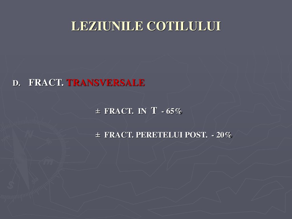 LEZIUNILE COTILULUI D. FRACT. TRANSVERSALE ± FRACT. IN T - 65%