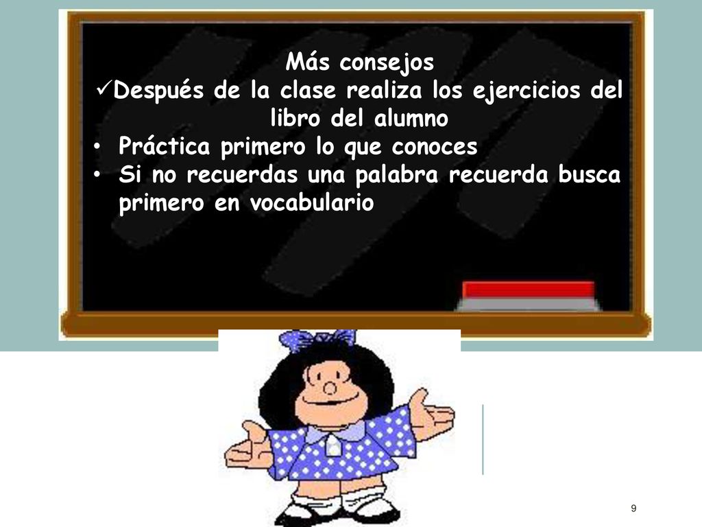 Después de la clase realiza los ejercicios del libro del alumno