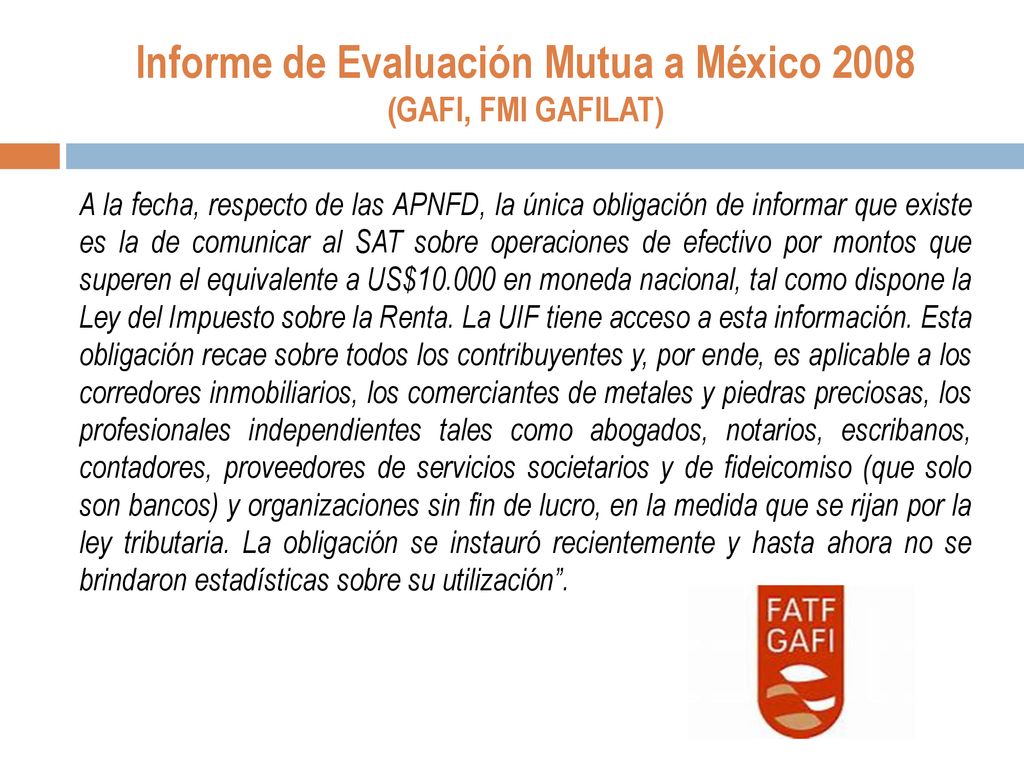 Informe de Evaluación Mutua a México 2008 (GAFI, FMI GAFILAT)