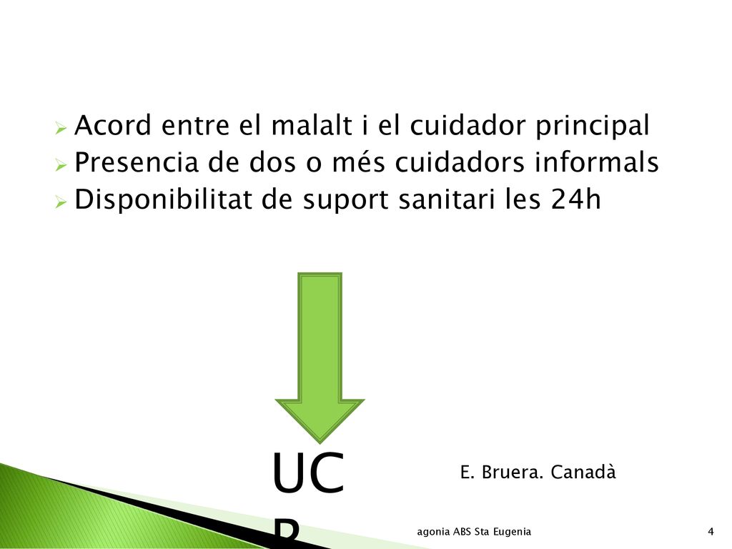 UCP Acord entre el malalt i el cuidador principal
