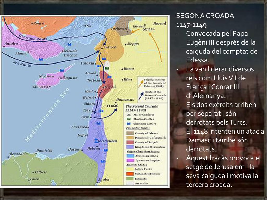SEGONA CROADA Convocada pel Papa Eugèni III després de la caiguda del comptat de Edessa.
