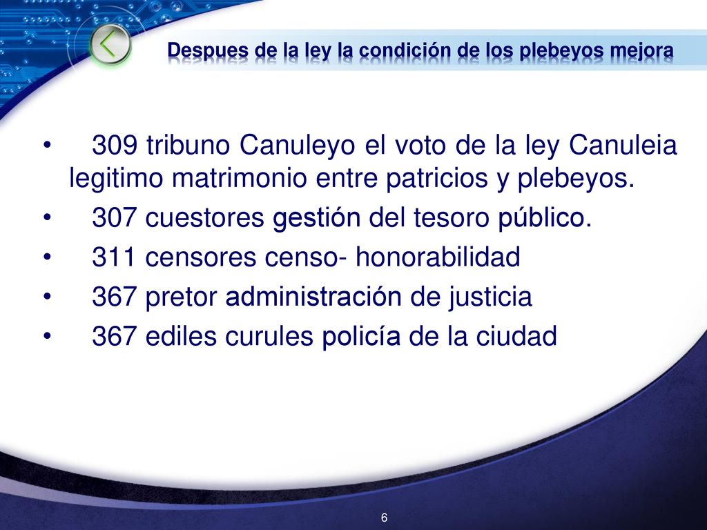 Despues de la ley la condición de los plebeyos mejora
