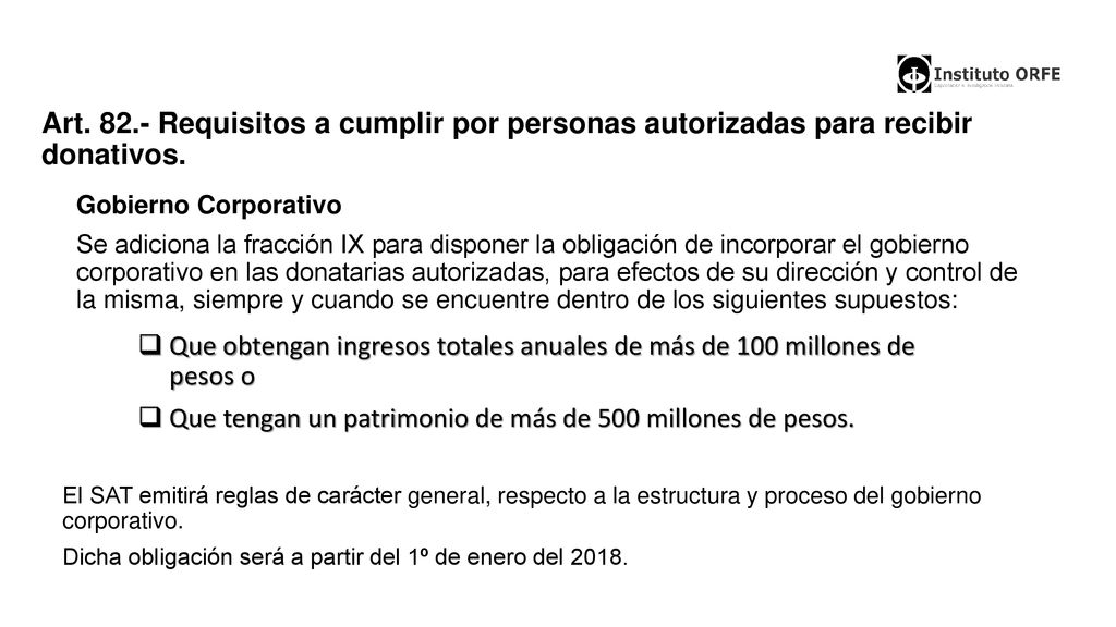 Art Requisitos a cumplir por personas autorizadas para recibir donativos.
