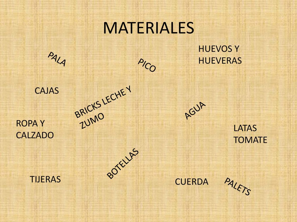 MATERIALES HUEVOS Y HUEVERAS PALA PICO CAJAS BRICKS LECHE Y ZUMO AGUA