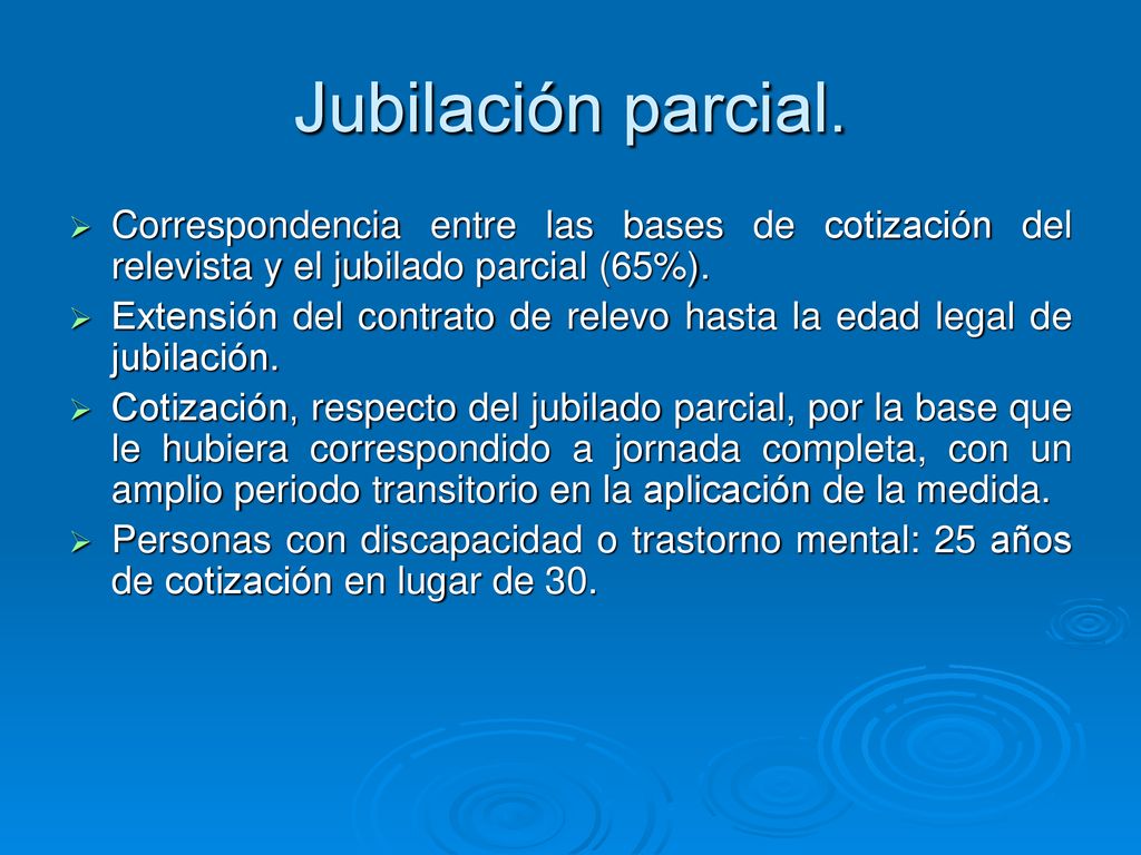 Jubilación parcial. Correspondencia entre las bases de cotización del relevista y el jubilado parcial (65%).