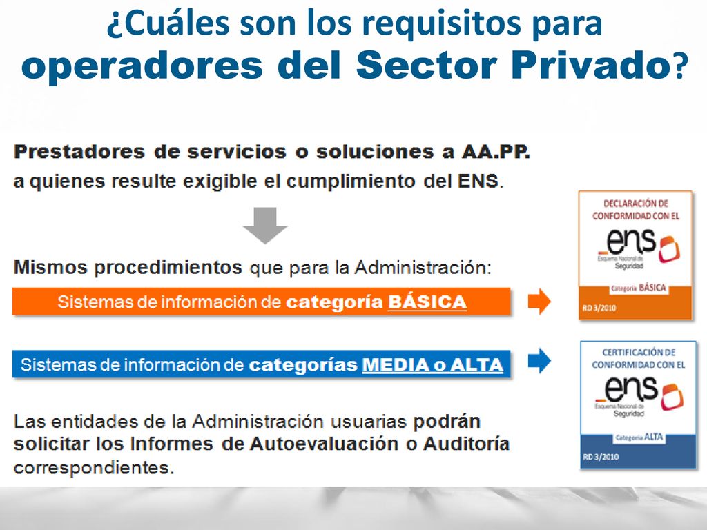 ¿Cuáles son los requisitos para operadores del Sector Privado