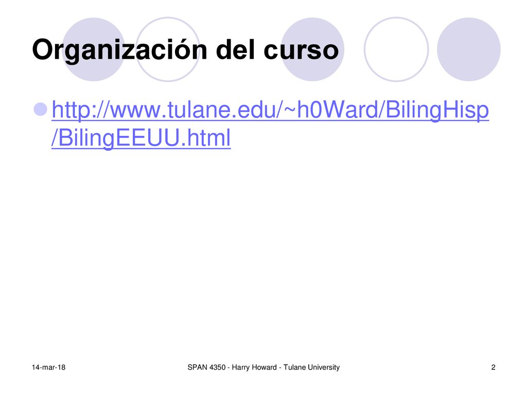 Organización del curso