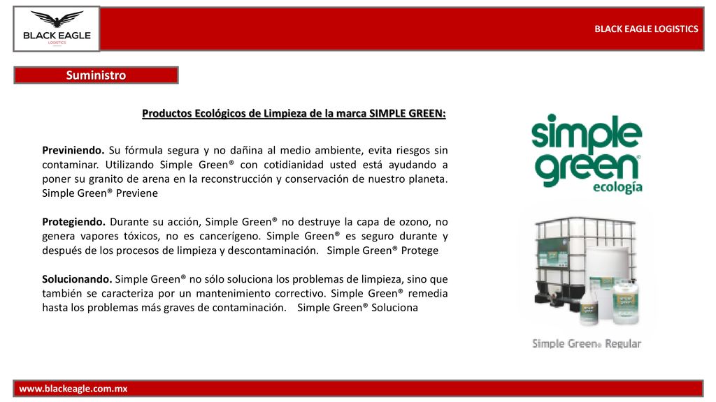 Suministro Productos Ecológicos de Limpieza de la marca SIMPLE GREEN: