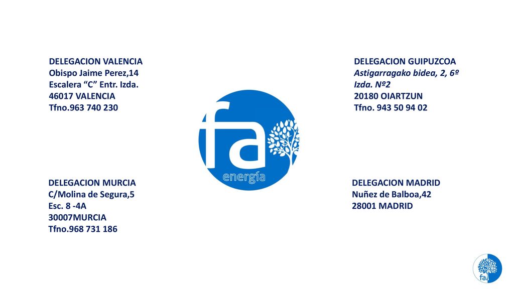 DELEGACION VALENCIA Obispo Jaime Perez,14. Escalera C Entr. Izda VALENCIA. Tfno