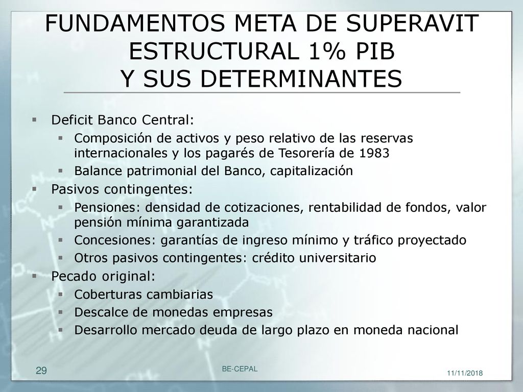 FUNDAMENTOS META DE SUPERAVIT ESTRUCTURAL 1% PIB Y SUS DETERMINANTES
