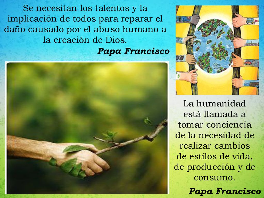 Se necesitan los talentos y la implicación de todos para reparar el daño causado por el abuso humano a la creación de Dios.