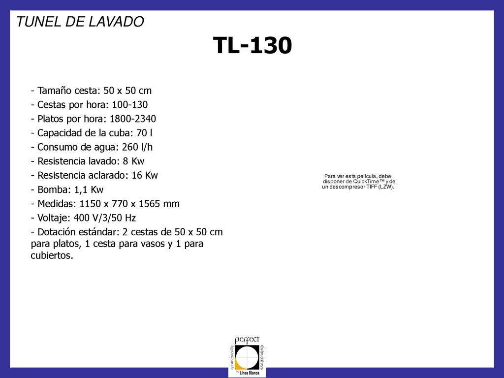 TL-130 TUNEL DE LAVADO Tamaño cesta: 50 x 50 cm