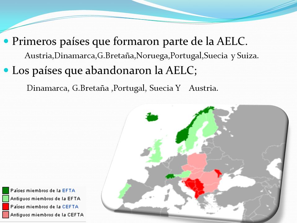Primeros países que formaron parte de la AELC.