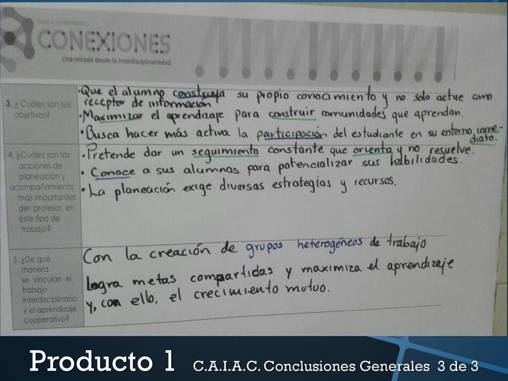 Producto 1 C.A.I.A.C. Conclusiones Generales 3 de 3