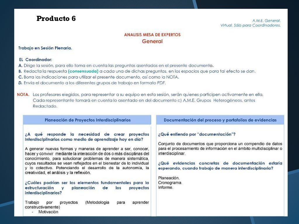 Producto 6 Producto 6 Mesa redonda con expertos