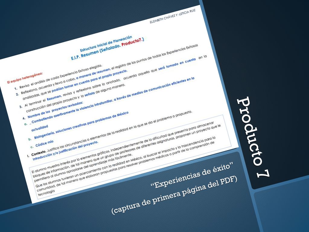 Producto 7 Experiencias de éxito (captura de primera página del PDF)