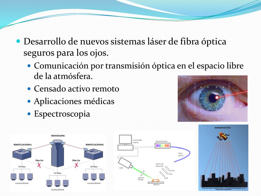 Desarrollo de nuevos sistemas láser de fibra óptica seguros para los ojos.