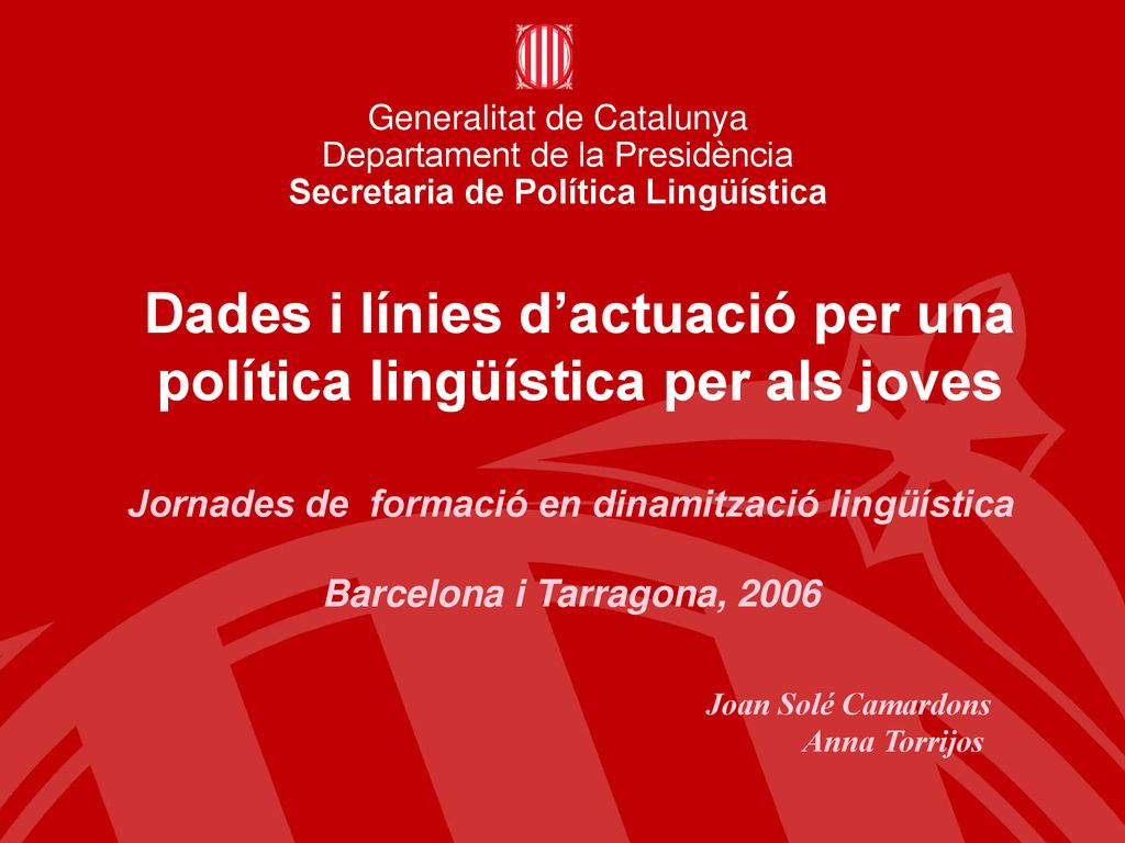 Dades i línies d’actuació per una política lingüística per als joves