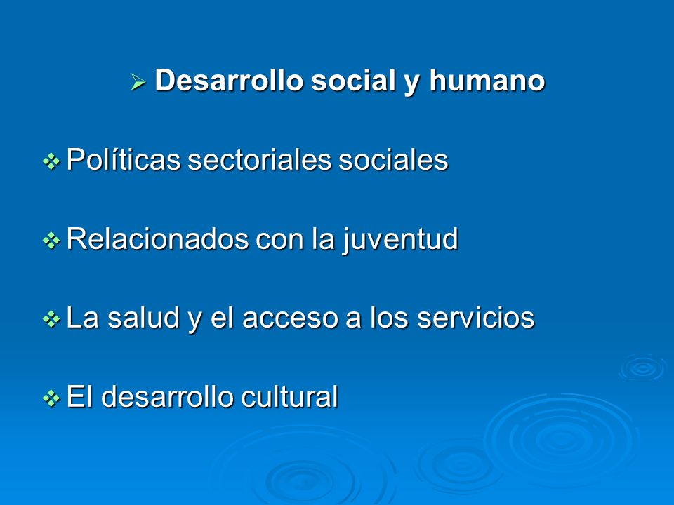 Desarrollo social y humano