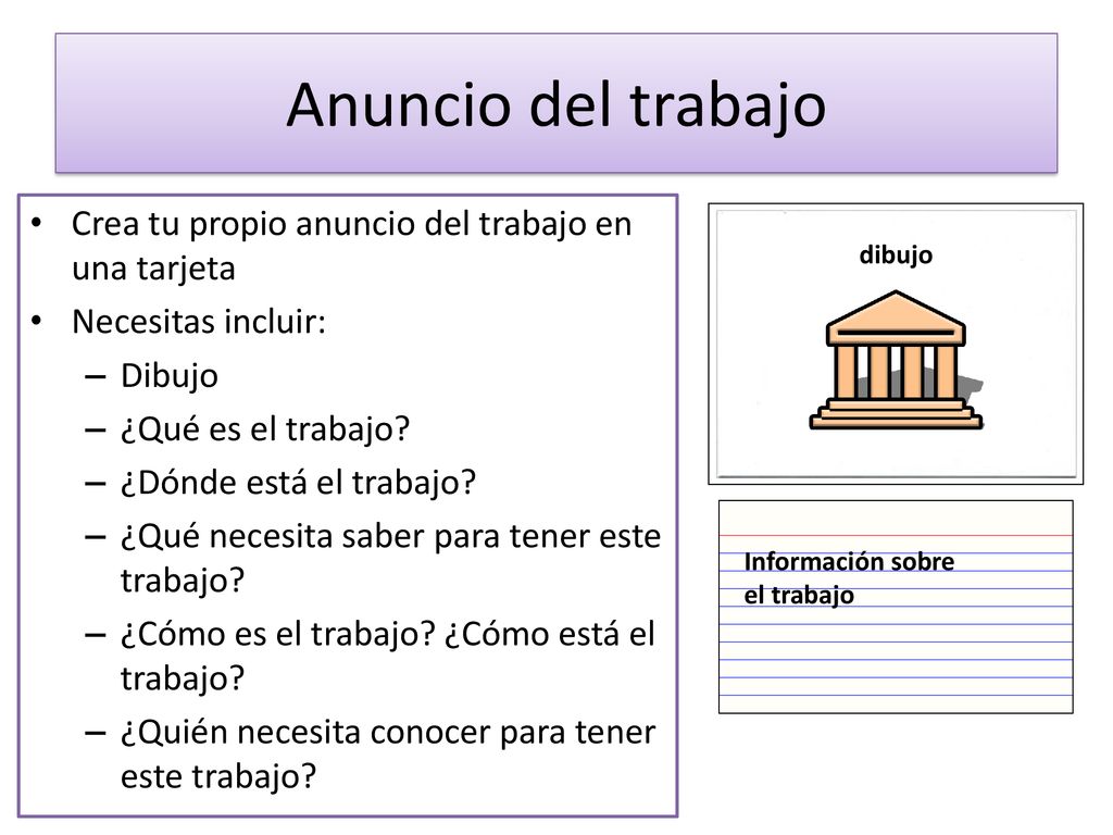 Anuncio del trabajo Crea tu propio anuncio del trabajo en una tarjeta