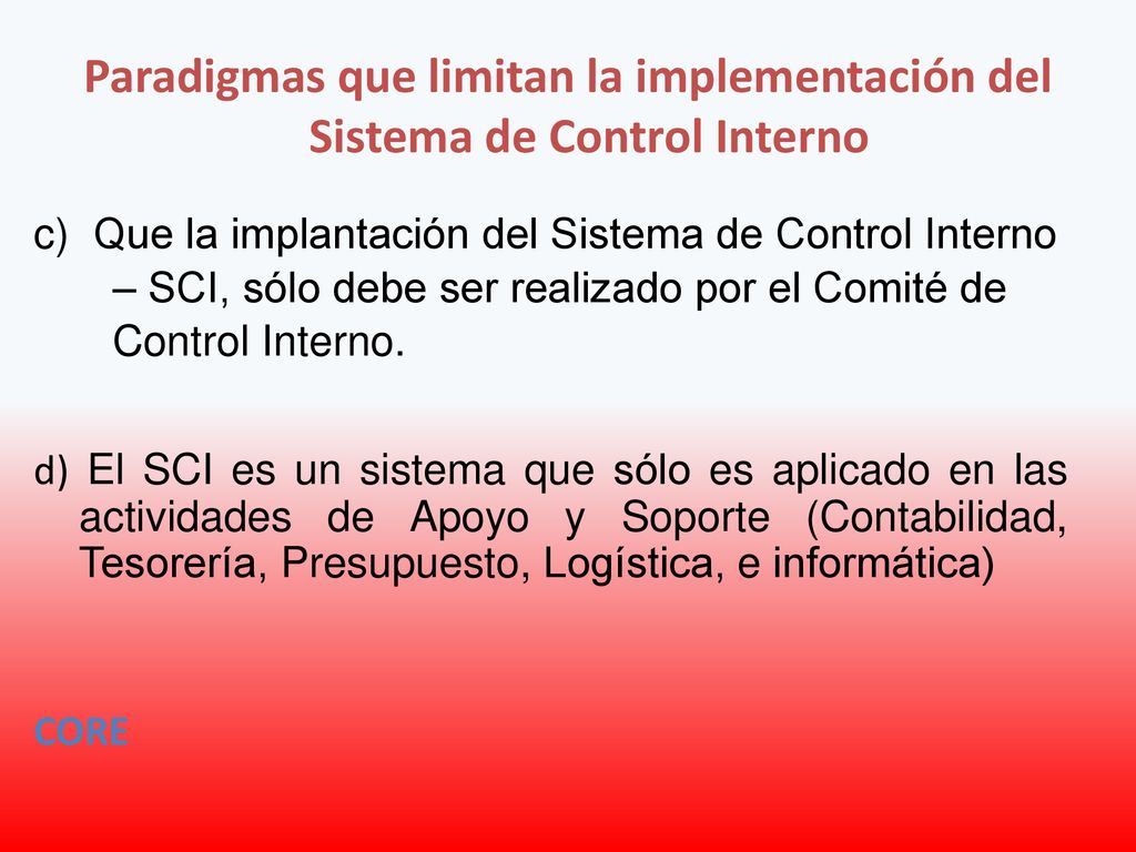 Paradigmas que limitan la implementación del Sistema de Control Interno