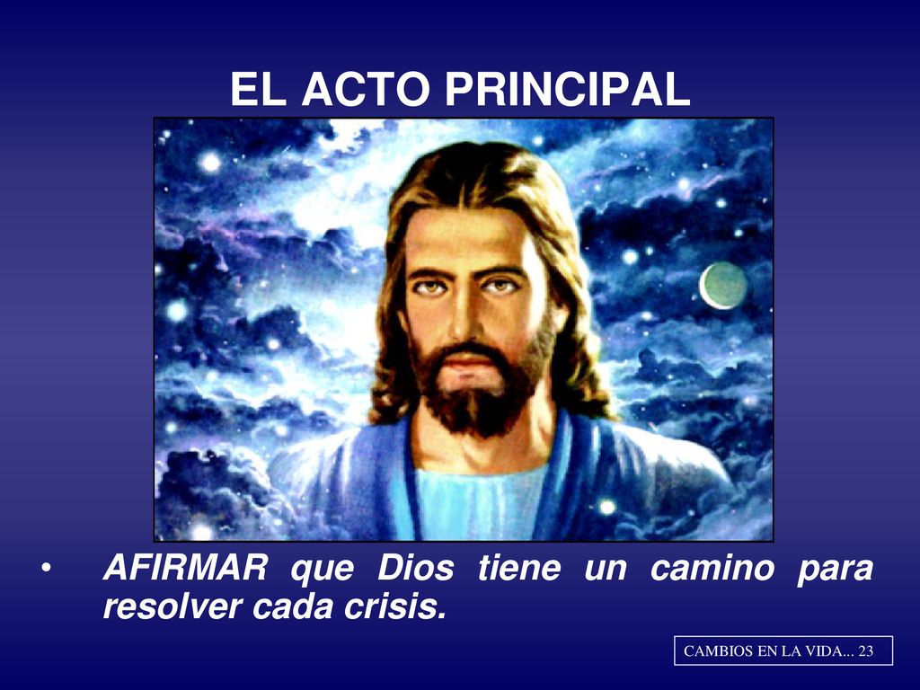 EL ACTO PRINCIPAL AFIRMAR que Dios tiene un camino para resolver cada crisis.