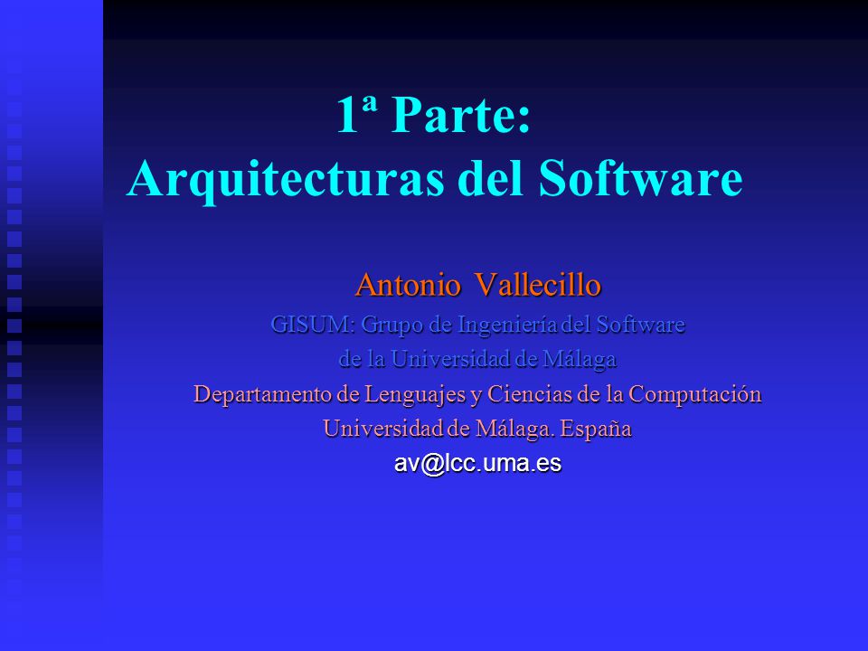1ª Parte: Arquitecturas del Software