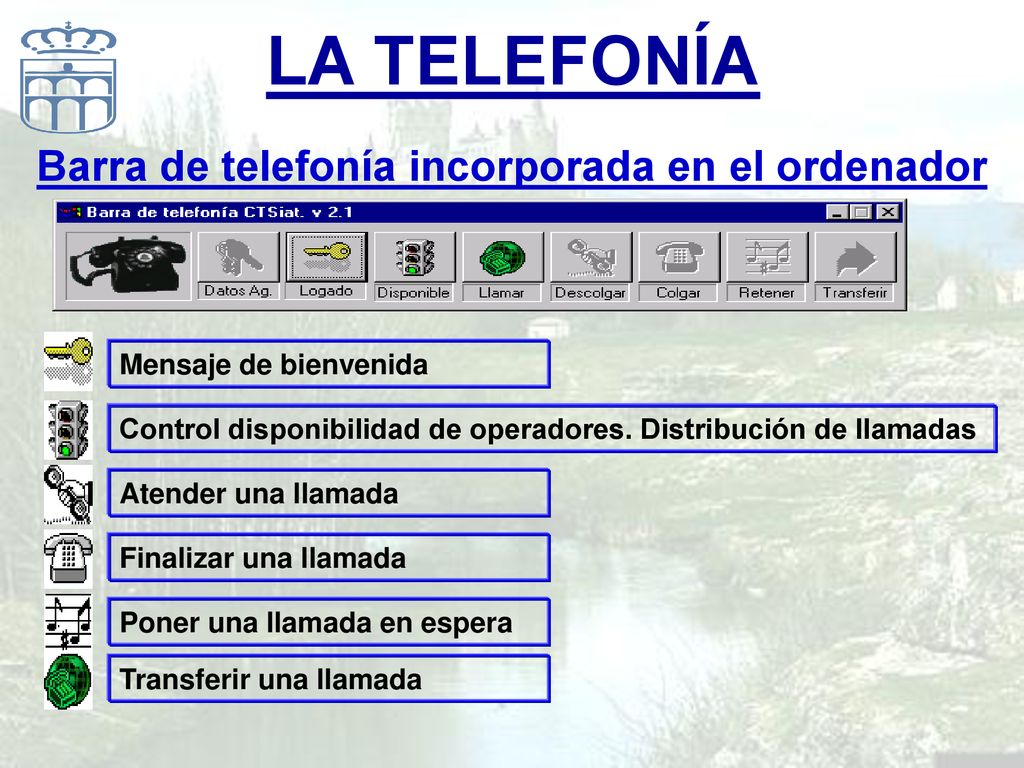 Barra de telefonía incorporada en el ordenador