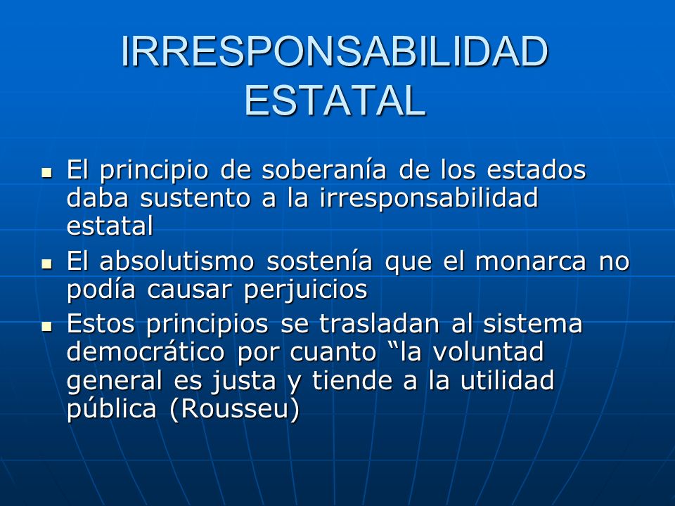 IRRESPONSABILIDAD ESTATAL