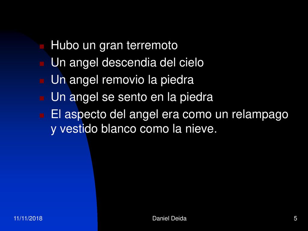 Un angel descendia del cielo Un angel removio la piedra