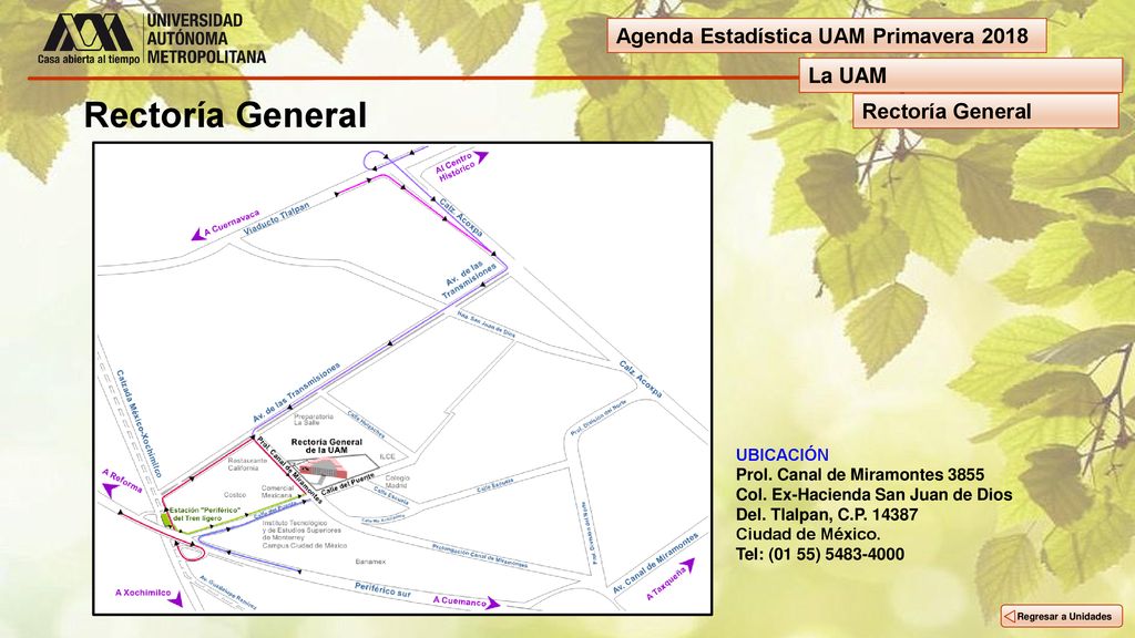 Rectoría General Agenda Estadística UAM Primavera 2018 La UAM
