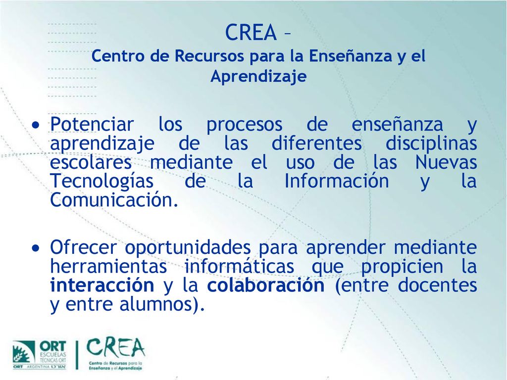 CREA – Centro de Recursos para la Enseñanza y el Aprendizaje