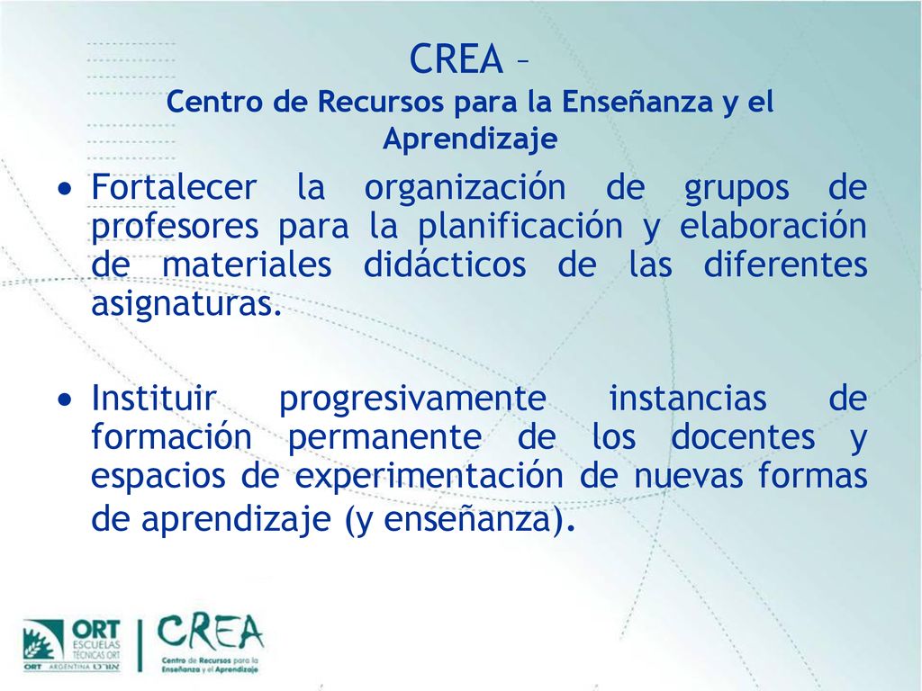 CREA – Centro de Recursos para la Enseñanza y el Aprendizaje
