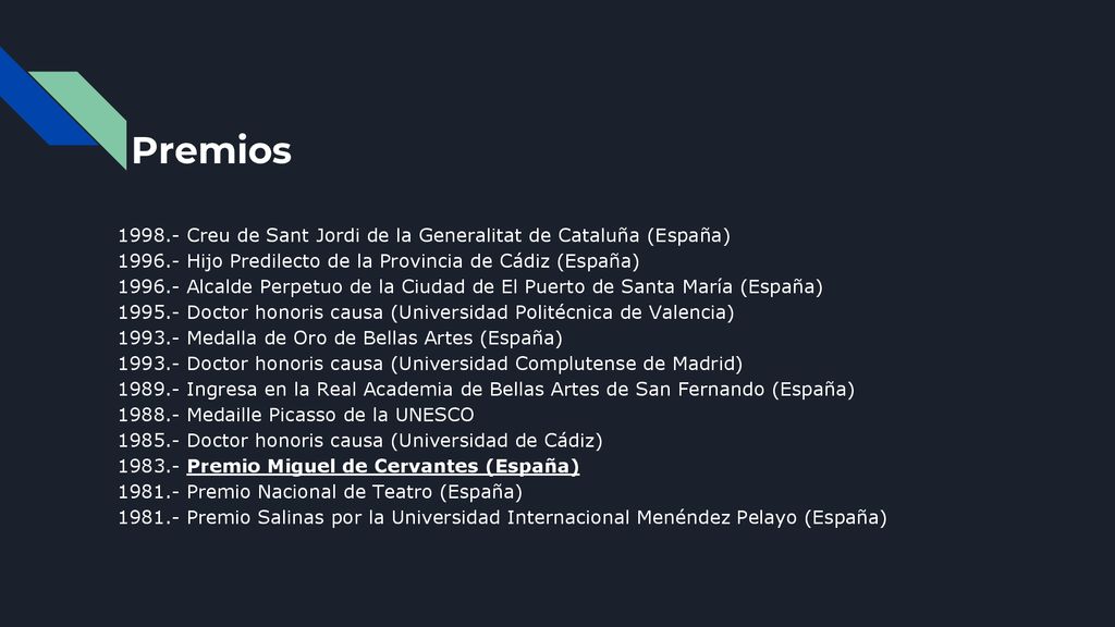 Premios Creu de Sant Jordi de la Generalitat de Cataluña (España) Hijo Predilecto de la Provincia de Cádiz (España)
