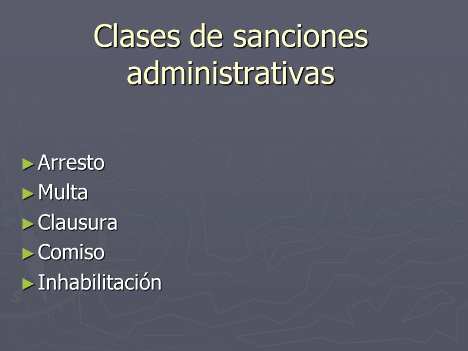 Clases de sanciones administrativas