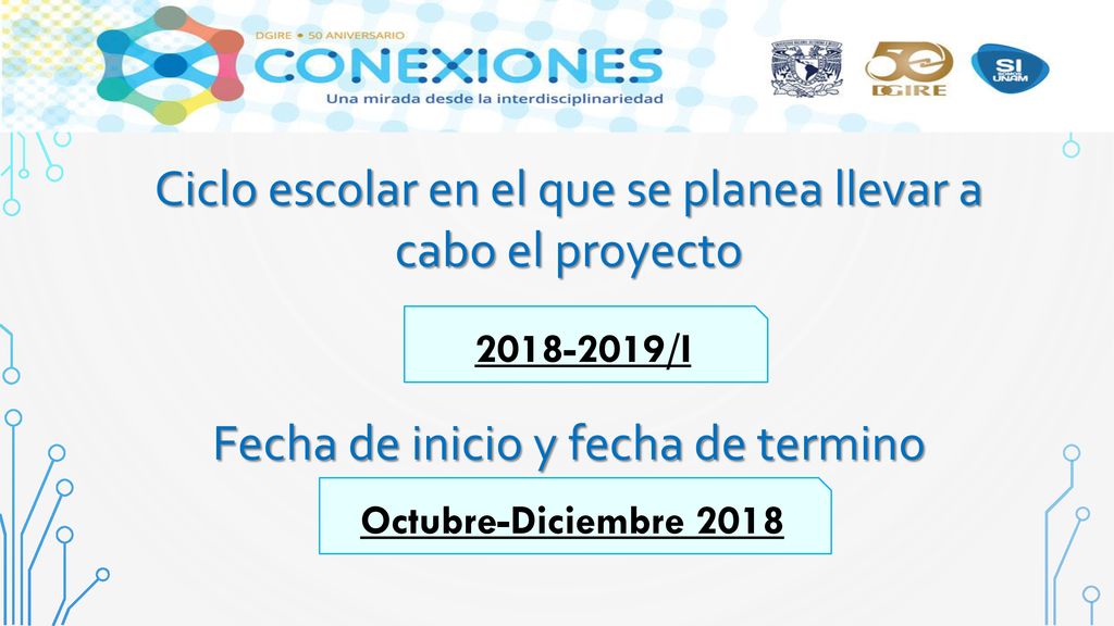 Ciclo escolar en el que se planea llevar a cabo el proyecto