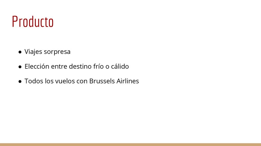 Producto Viajes sorpresa Elección entre destino frío o cálido