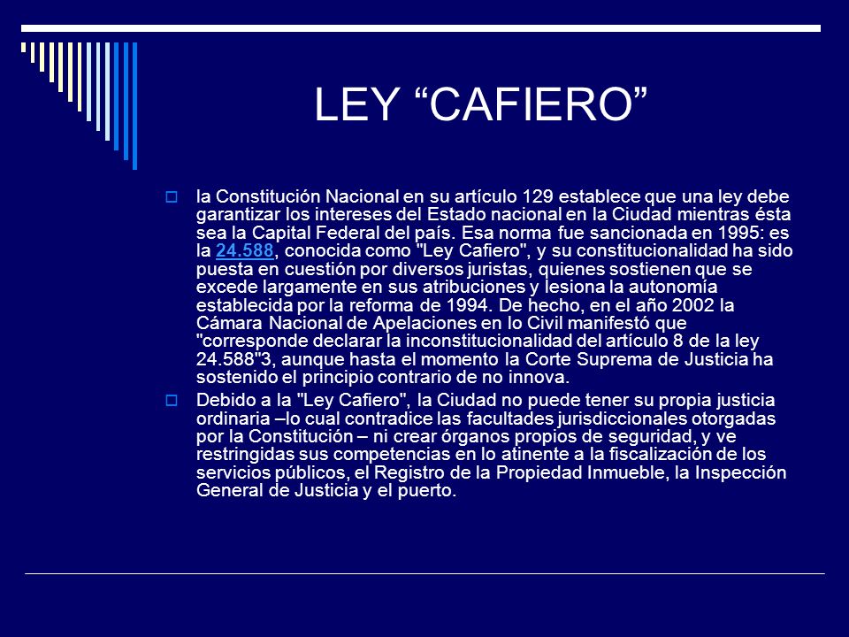 LEY CAFIERO