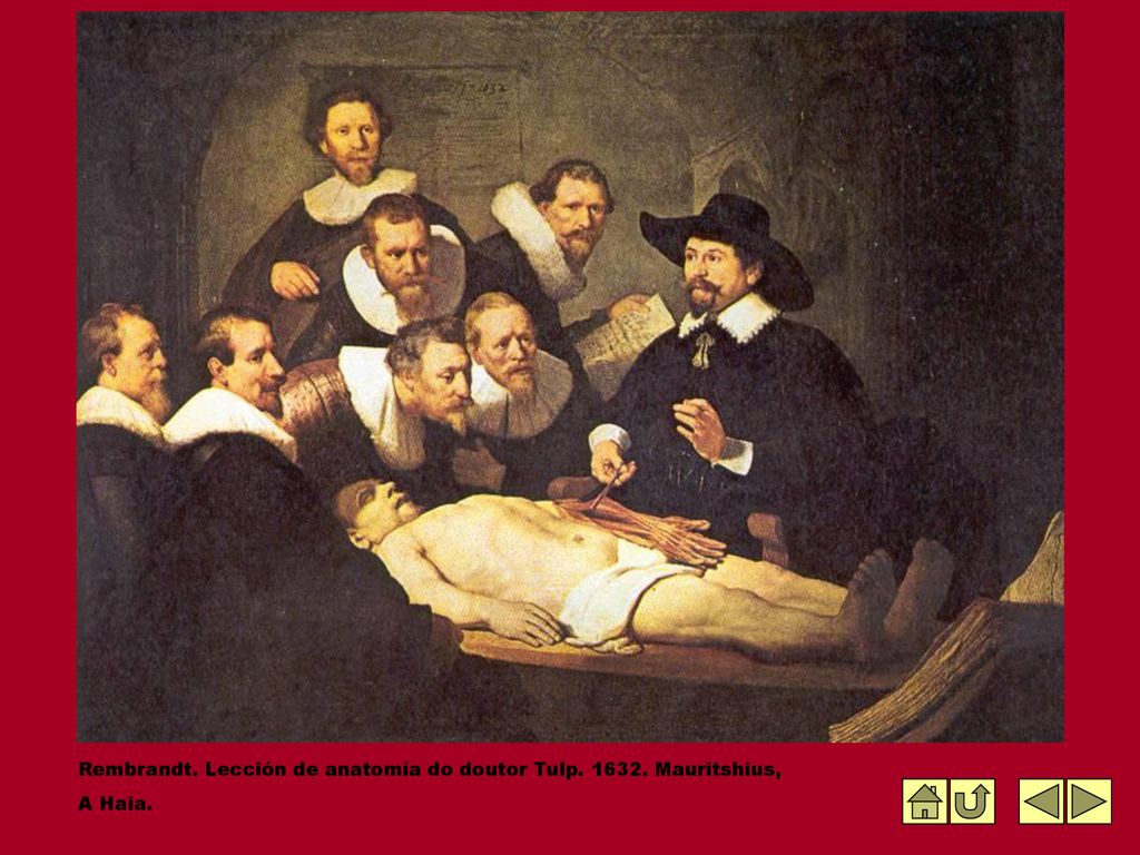 Rembrandt. Lección de anatomía do doutor Tulp Mauritshius,
