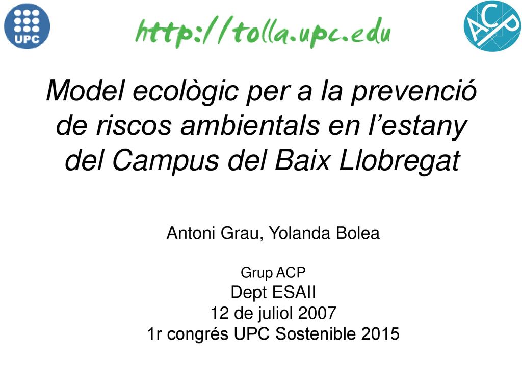 Model ecològic per a la prevenció de riscos ambientals en l’estany del Campus del Baix Llobregat
