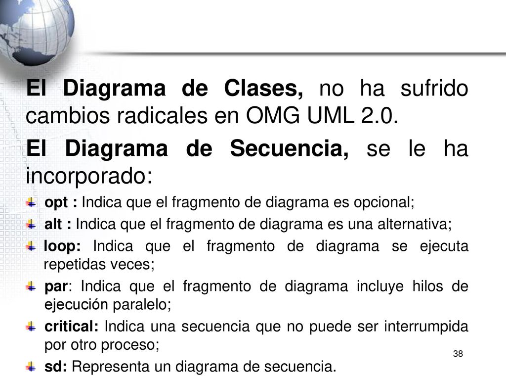 El Diagrama de Clases, no ha sufrido cambios radicales en OMG UML 2.0.
