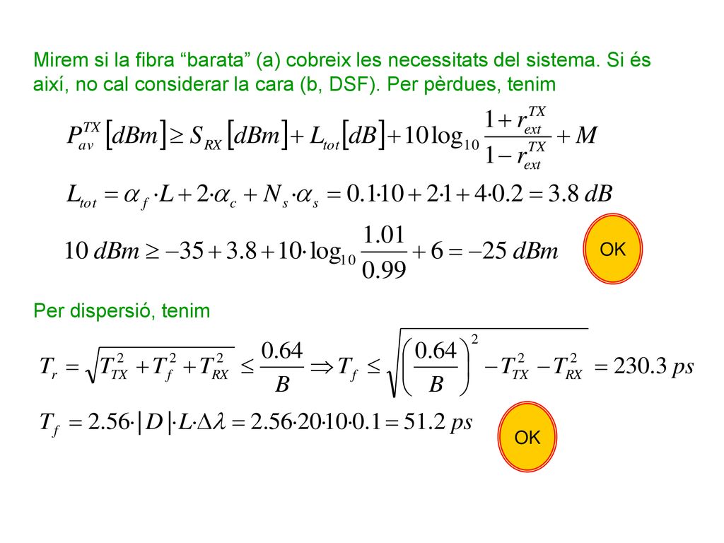 Mirem si la fibra barata (a) cobreix les necessitats del sistema