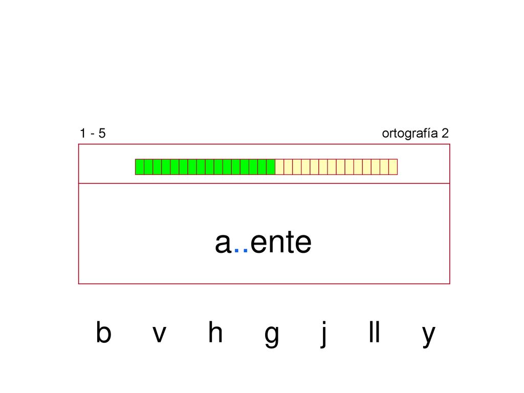 1 - 5 ortografía 2 a..ente b v h g j ll y