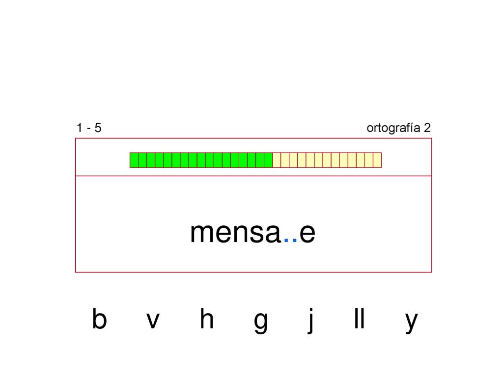 1 - 5 ortografía 2 mensa..e b v h g j ll y