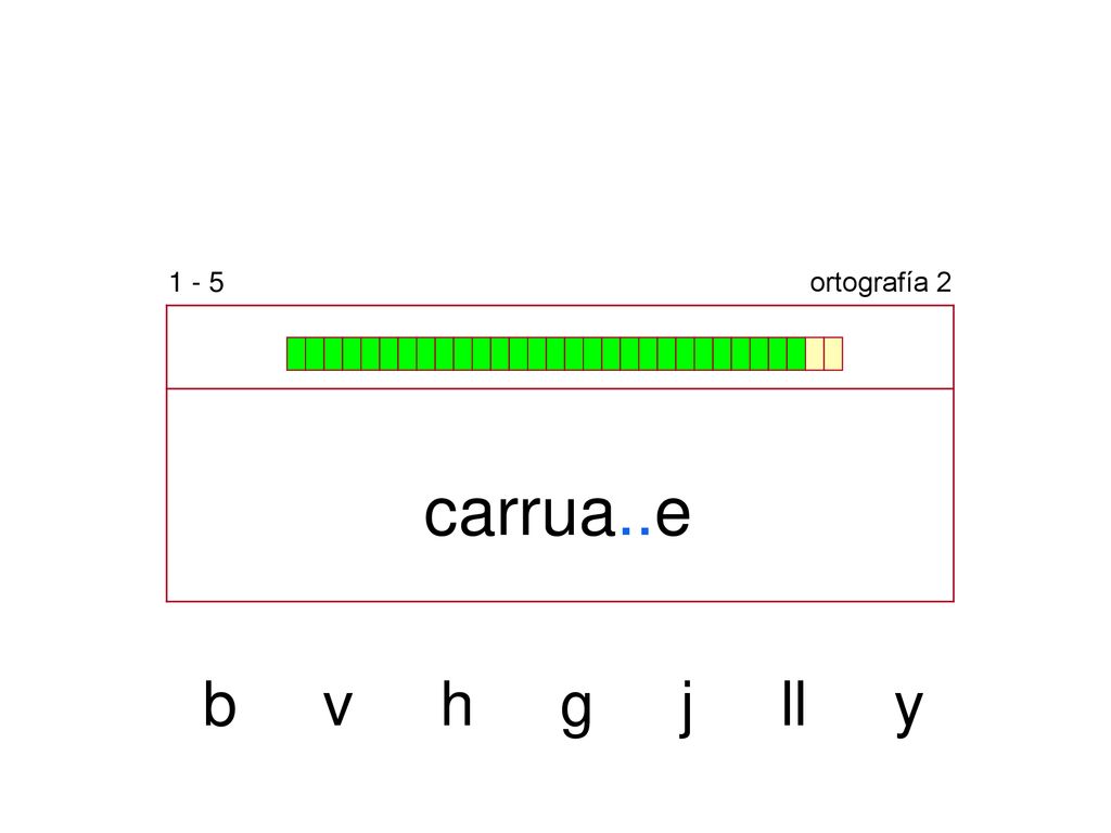 1 - 5 ortografía 2 carrua..e b v h g j ll y