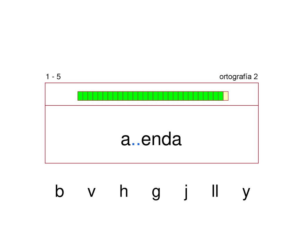 1 - 5 ortografía 2 a..enda b v h g j ll y